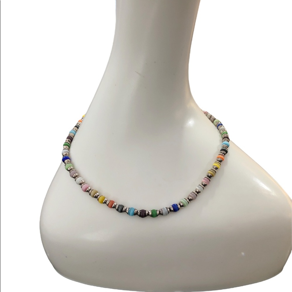 925 and Glass Bead Necklace and Bracelet Set